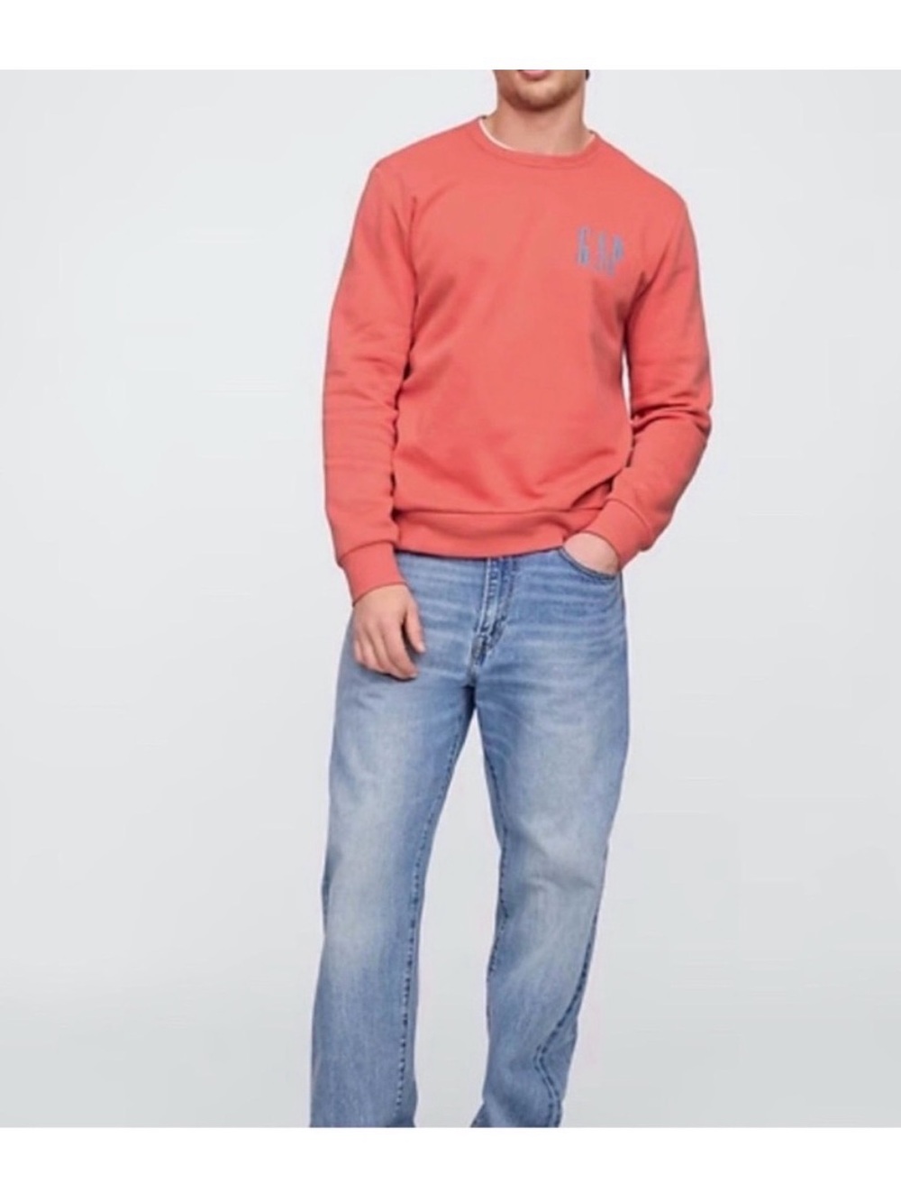 GAP Men's Coral-Pink Crewneck Sweatshirt - Picture 3 of 8